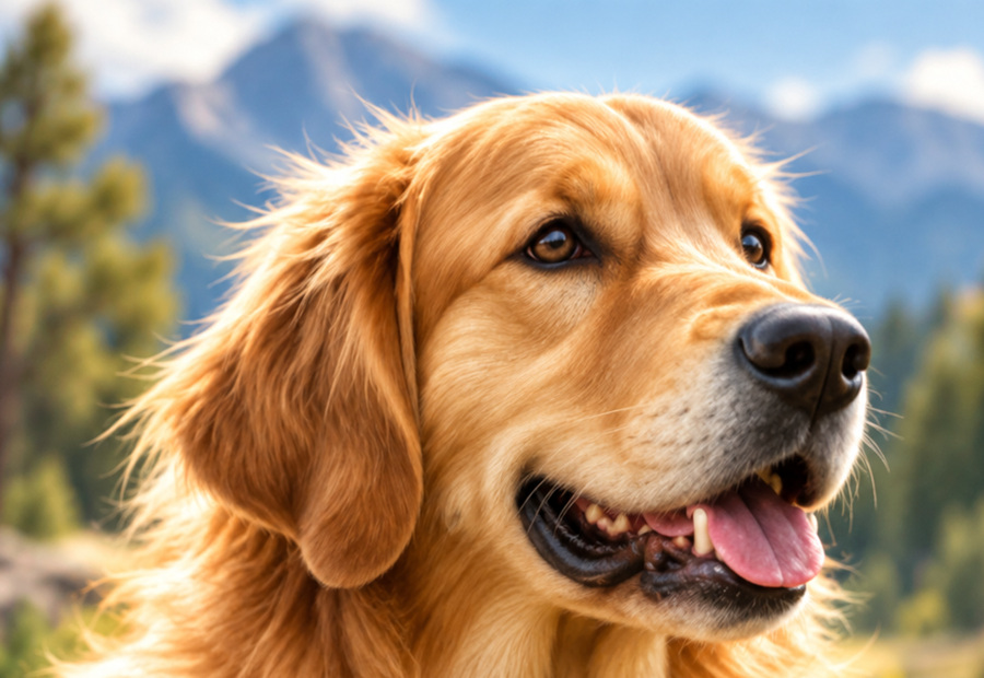 Golden Retriever en paisaje natural